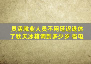 灵活就业人员不用延迟退休了秋天冰箱调到多少岁 省电